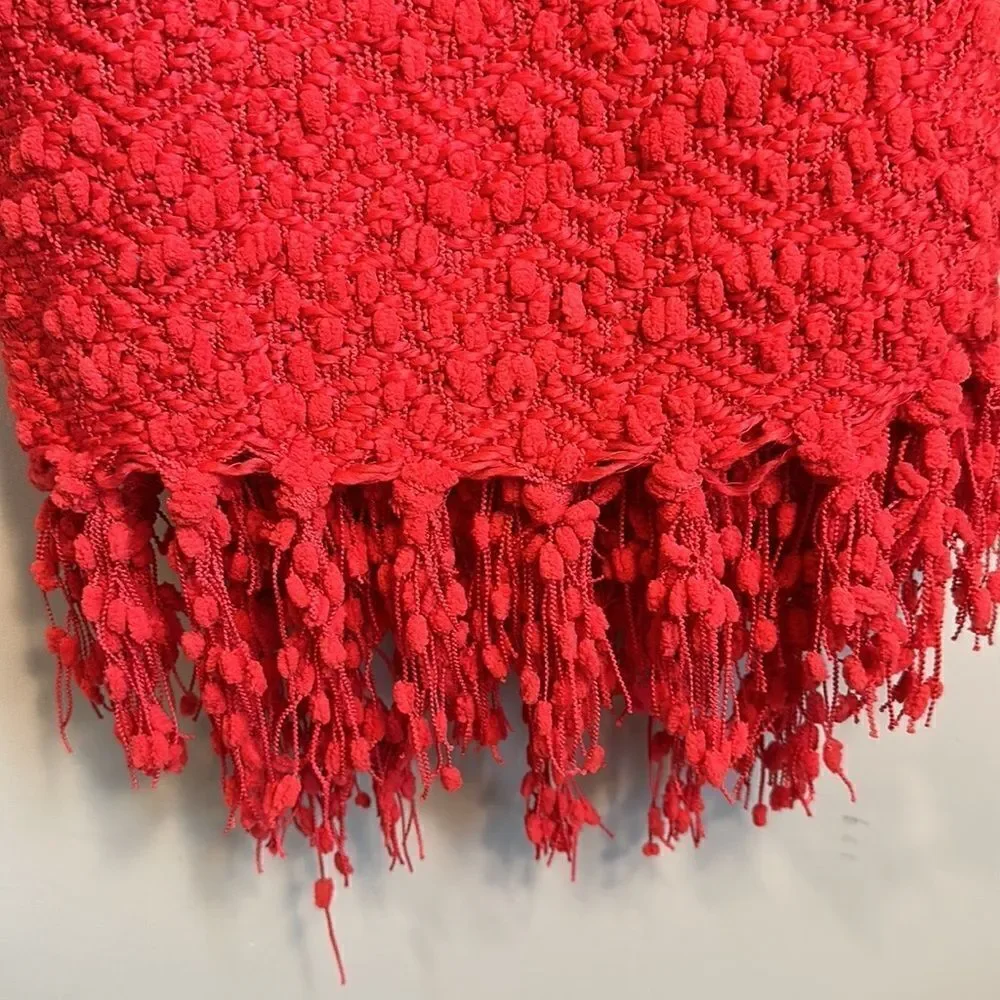 Popcorn Red throw Blanket Decor 50”x60”